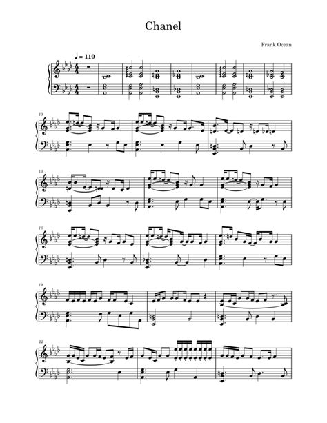 chanel piano|Free Chanel by Frank Ocean sheet music .